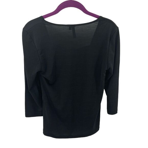 Susan Lawrence NEW long sleeve black stretch top blouse shirt - Picture 8 of 11